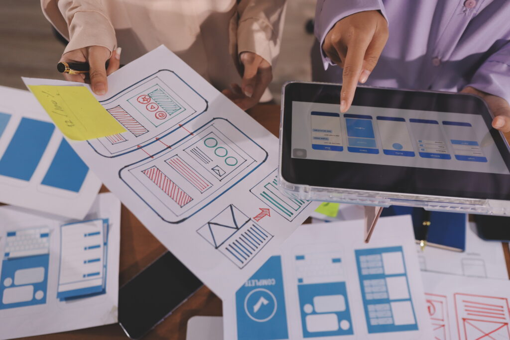 UX research and wireframing process enhanced by AI assisted user experience design