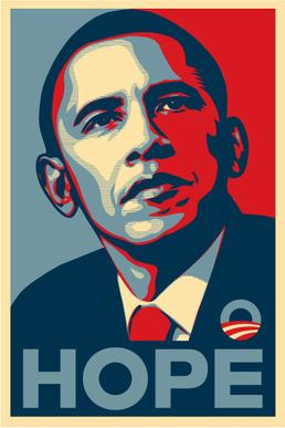 Barack Obama Hope campaign poster designed by Shepard Fairey during the 2008 US presidential election