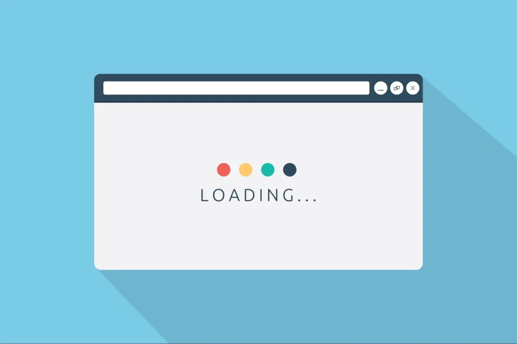 ebsite browser loading screen illustrating slow website performance